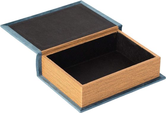 실크 스크린 인쇄 / 태운 손으로 만든 목재 장식 책 모양의 장난감 저장 상자