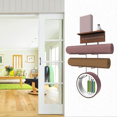 목재 부동 선반 요가 매트 홀더 벽 장착