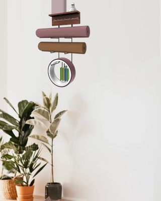 목재 부동 선반 요가 매트 홀더 벽 장착