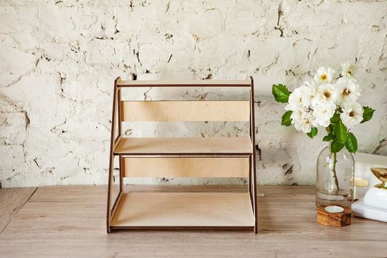 목재 3층 소매 테이블 디스플레이 스테인드 보석용 선반 무료 샘플 요금