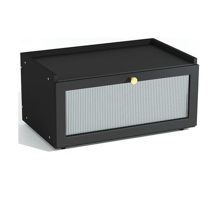 선물 패키지 2층 대형 현대 Bambu 검은 빵 상자 나무 빵 보관 상자 창문