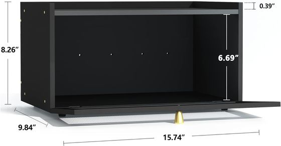 선물 패키지 2층 대형 현대 Bambu 검은 빵 상자 나무 빵 보관 상자 창문