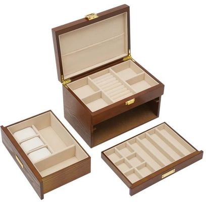 3층 수작업 크리스탈 잠금 보석 조직기 귀걸이 반지 목걸이 시계