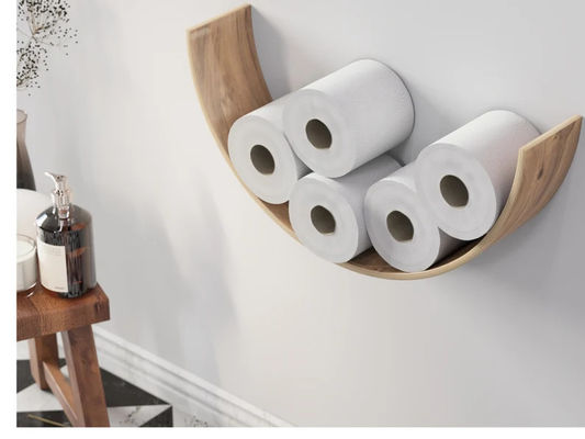 화장실용 종이 보관기 목재 선반 WC 오크 롤 저장 장벽 장착 플로팅 롤 연소