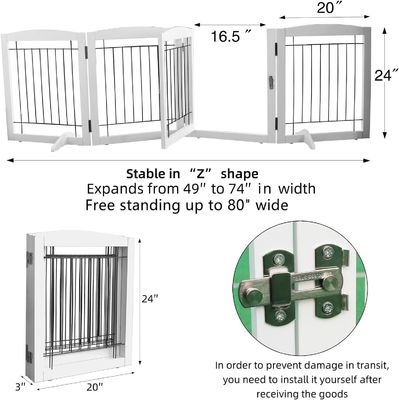 가정용 가전용품 나무 강아지 문 계단 독립형 접이식 문 실내용