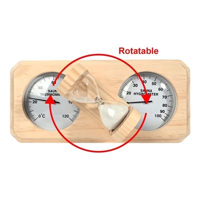 현대적인 디자인 3 in 1 목조 사우나 온도계와 위온계 15분 모래 시계 타이머