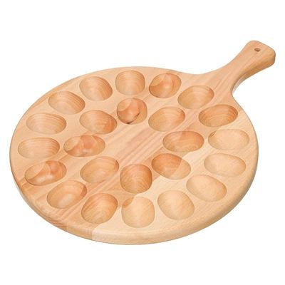 주방용품 보관용 24-홀 목재 트레이 두꺼운 및 얇은 접시 둥근 디자인
