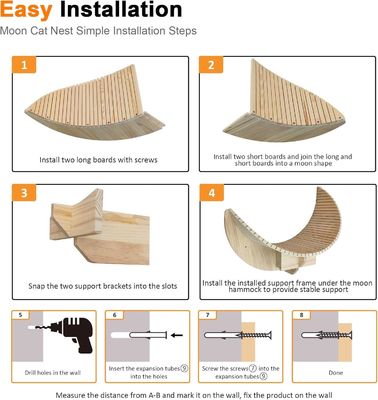 주요 재료 소나무 나무 목성 달 고양이 선반 및 펄치 고양이 벽 선반 가구