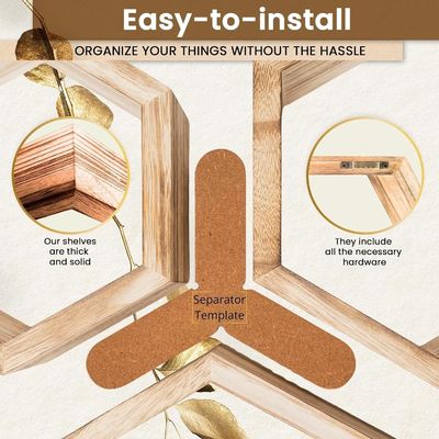 5개의 헥사곤 플로팅 셰프 세트, 맞춤형 화상 디자인과 사진 프레임