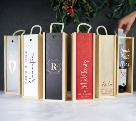 맞춤형 레이저 gravure 및 개인화 슬라이딩 뚜?? 과 함께 손으로 만든 나무 와인 상자