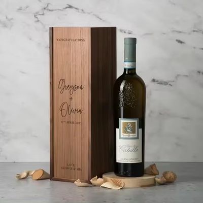 실크 스크린 인쇄 소나무 와인 샴페인 상자 약혼 및 결혼식 35x11x11cm