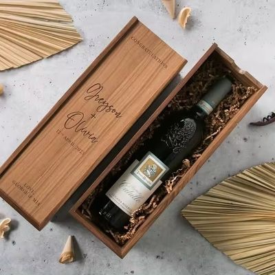 실크 스크린 인쇄 소나무 와인 샴페인 상자 약혼 및 결혼식 35x11x11cm