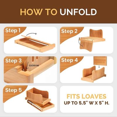 가구용 목재 빵 썰기 칼 3 두께 옵션 폴더블 대나무 썰기 도구