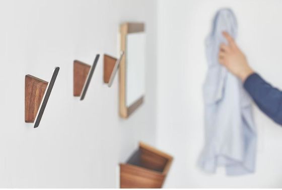 현대 장식 아카시아 나무 메일 조직기 헝거 저장 선반 랙 목재 키 홀더