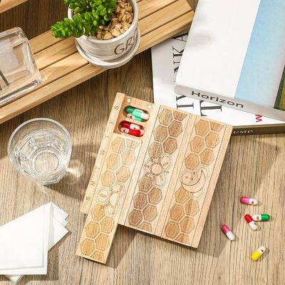 컴팩트 나무 주간 약제 조직기 기기 매일 분배기 약제 분류기 약제 용기