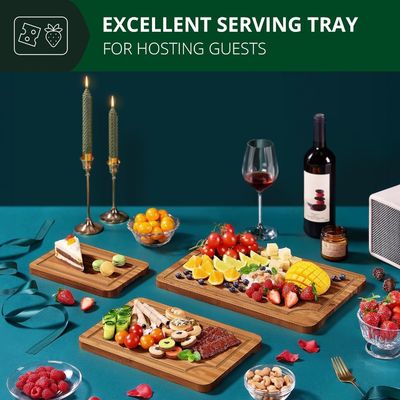 추가 큰 3 PCS 크래프트 목재 절단 보드 부엌 식사 준비 광장 16 x 1.8 x 12 인치