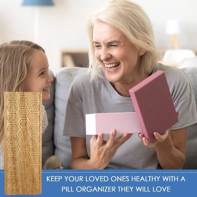 아카시아 나무 7 일 주간 약품 상자 비타민 알약 조직기 매일 보충제 알약 용기