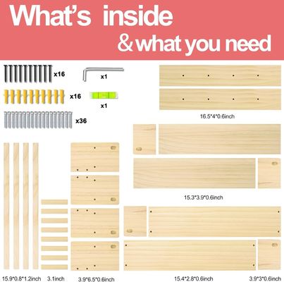 나무 갈고리 책상 자연 나무 벽에 장착 된 유치실 장식 보관용 선반