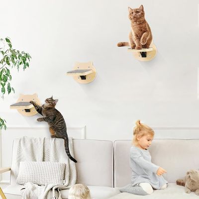 개 훈련 3 팩 고양이 등반 선반 벽에 장착 된 고양이 스크래핑 패드와 벽 계단