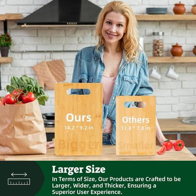 손잡이 및 지속 가능한 기름 보존 기능으로 개인화 된 대나무 절단판