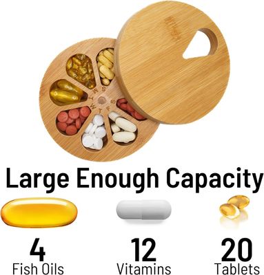 202405 목재 매일 주간 여행 알약 조직기 및 알약 보관기 비타민 의약품 케이스 박스