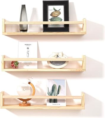 책 장식을 위한 나무 벽 선반