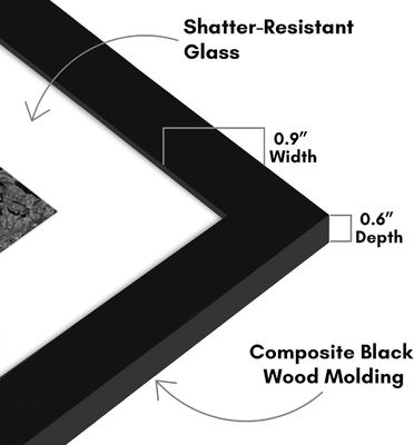 목재 사용자 지정 로고 크기 12X16 8X12 그림 프레임 매트 및 셔터 저항 유리