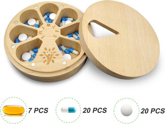 맞춤형 7일 복용약 보관기 목재 주간 복용약 조직기