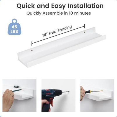 거실 가구 2 조각 단조 목재 부동 선반 미니멀리즘 벽 표시