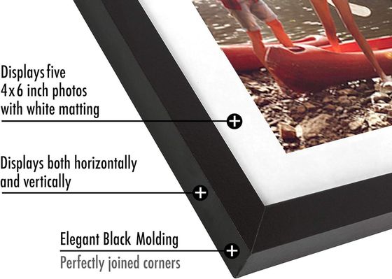 8X24 4X6 블랙 엔지니어링 목재 사진 프레임