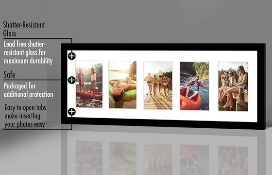 8X24 4X6 블랙 엔지니어링 목재 사진 프레임