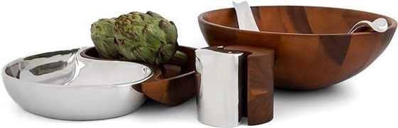 13인치 아카시아 나무와 금속 합금 치즈 보드 집합