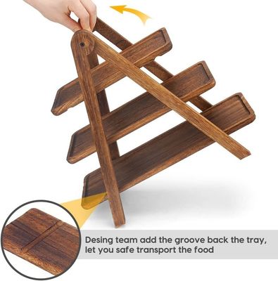 받아 들여진 맞춤형 목재 3 계층 서비스 트레이 선물 상점용 3 계층 컵 케이크 스탠드