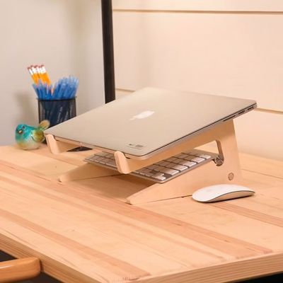 수용 가능한 OEM/ODM Mac Book용 목재 노트북 스탠드 에르고노믹 작업 공간 책상 액세서리