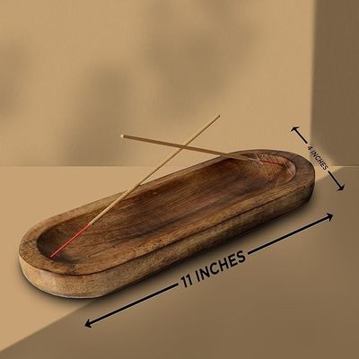 선물 크래프트 나무 갈색 향신료 타기 Stick Holder Tray for Fragrance Room Decor