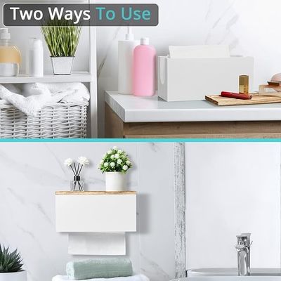 현대 디자인 스타일 흰색 목조 화장실 종이 수건 분배기