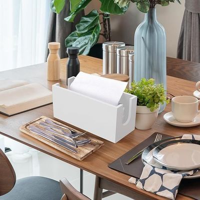 현대 디자인 스타일 흰색 목조 화장실 종이 수건 분배기