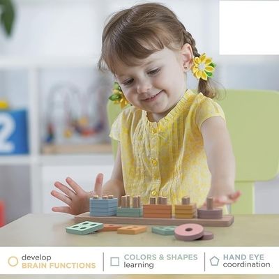 맞춤 주문 목재 모양 및 색상 스택어 분류 및 스택어 아기 소년과 소녀용 장난감