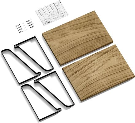 현대 세트 2 탄화 된 검은 대형 저장 L16.5 X W12 인치 유목 나무 벽 부동 선반