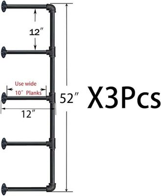 나무 산업 벽 장착 철 파이프 선반 DIY 오픈 오피스 룸 부엌 책상