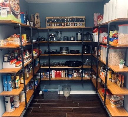 나무 산업 벽 장착 철 파이프 선반 DIY 오픈 오피스 룸 부엌 책상