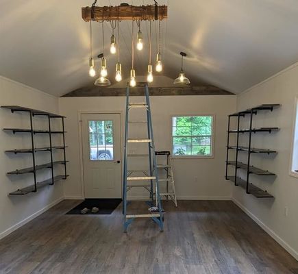 나무 산업 벽 장착 철 파이프 선반 DIY 오픈 오피스 룸 부엌 책상