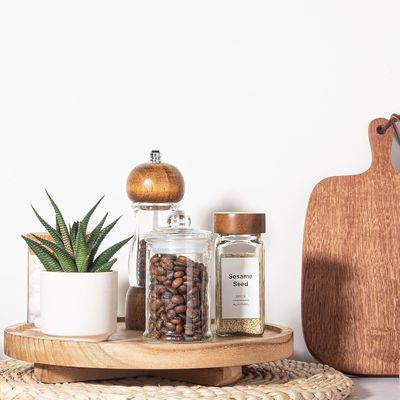 실크 스크린 인쇄 목재 둥근 장식 트레이 욕실 카운터에 대한 10 인치 목재 조직기