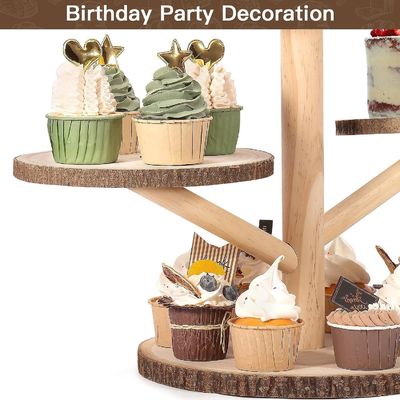 맞춤형 디자인 4 층 Bambu Cupcake Party Stand 과일을 위한 스냅스 서비스 트레이
