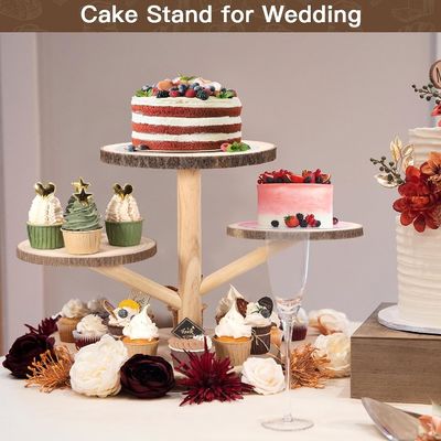 맞춤형 디자인 4 층 Bambu Cupcake Party Stand 과일을 위한 스냅스 서비스 트레이