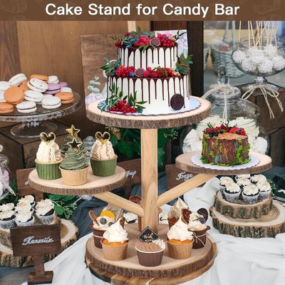맞춤형 디자인 4 층 Bambu Cupcake Party Stand 과일을 위한 스냅스 서비스 트레이