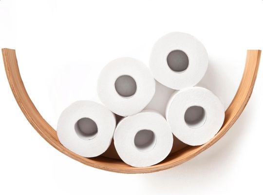 굽은 목재 선반 화장실용 종지 보관기