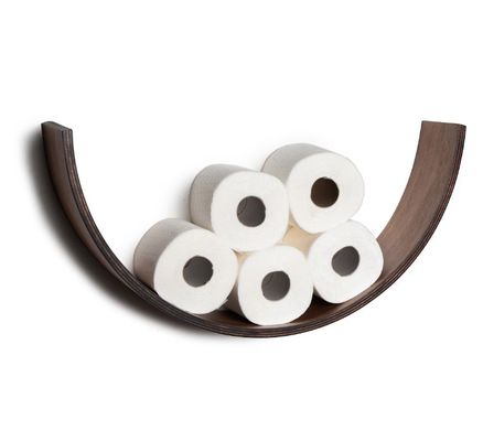 굽은 목재 선반 화장실용 종지 보관기