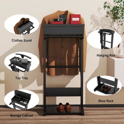 맞춤형 로고 목재 의류 래크와 선반 및 밸리 스탠드