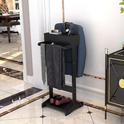 맞춤형 로고 목재 의류 래크와 선반 및 밸리 스탠드